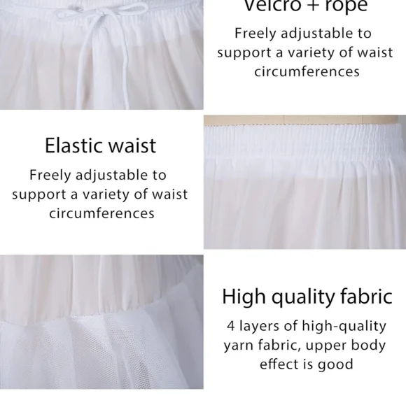 Hoopless Petticoats Crinoline A-line Slips Underskirt Floor Length - Picture 2 of 3